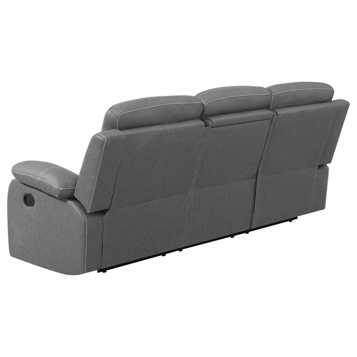 Kenneth - Upholstered Reclining Sofa With Track Arms - Dark Gray
