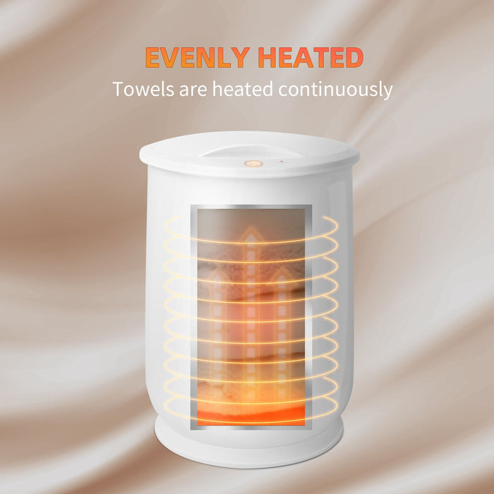 Luxury Bucket Towel Warmers, Large Towel Warmers For The Bathroom, Fits Up To 2 Oversized Towels - White