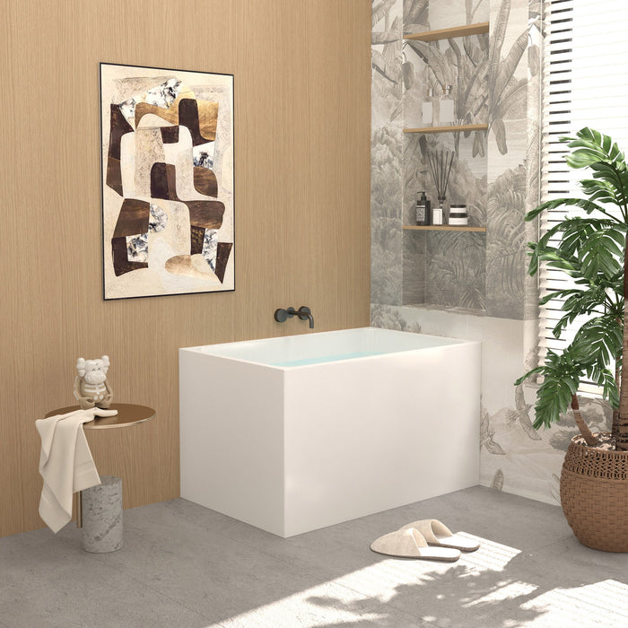 Freestanding Bathtub With Drain, Rectangular Shape