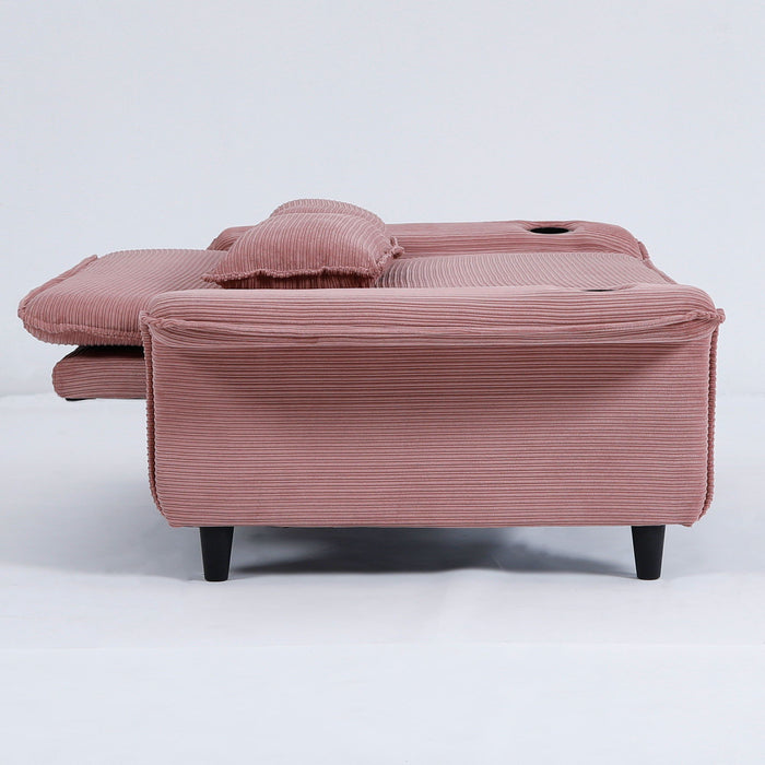 Modern Fabric Multi-Functional Sofa Bed With Adjustable Armrests And Backrests