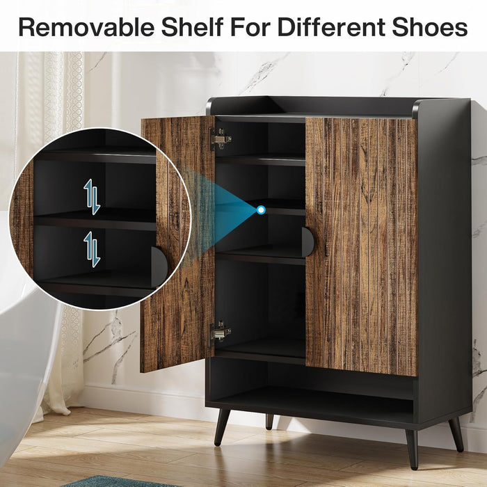 Shoe Cabinet With Doors, 7 Tier Storage Organizer