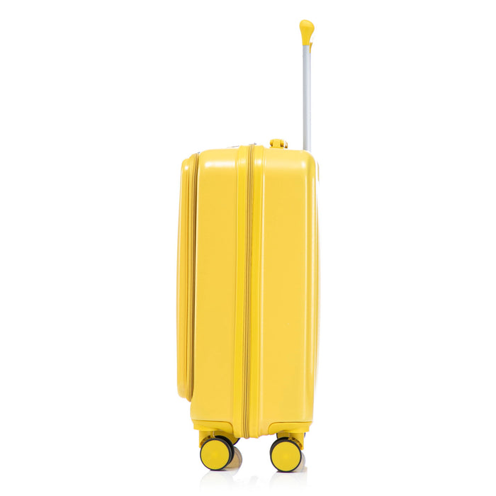 Luggage Set With Cosmetic Case, Combination Lock, Front Opening Design