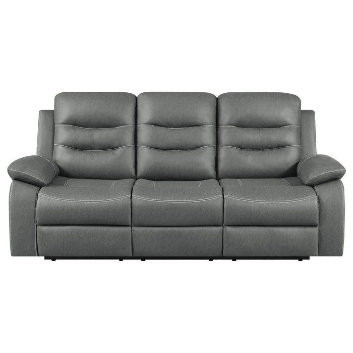 Kenneth - Upholstered Reclining Sofa With Track Arms - Dark Gray