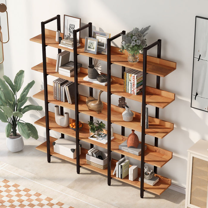 Vintage Industrial 5 Tier Open Bookcase