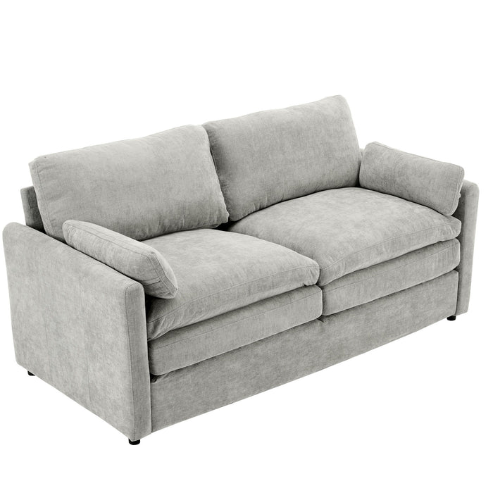 Cozy Upholstered Plush Cushion Loveseat Sofa For Living Room
