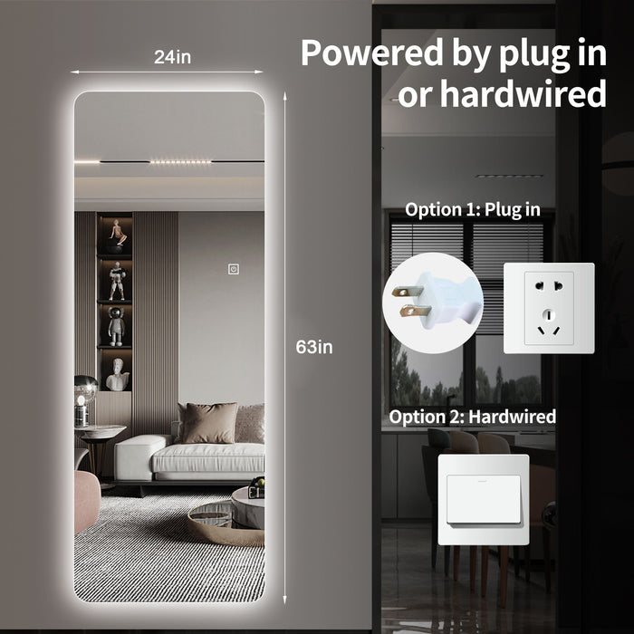 Wall Mounted LED Full Length Mirror