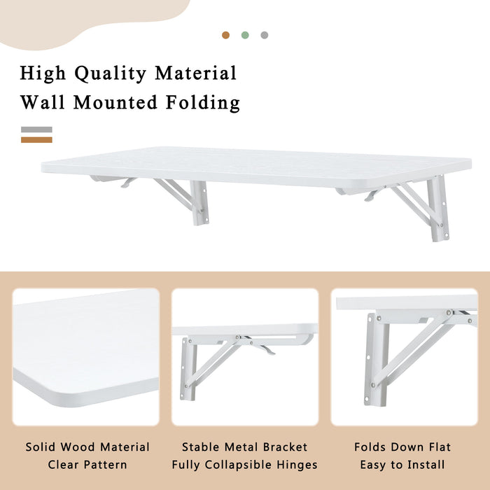 Folding Table Wall Mounted Folding Table For Small Spaces, Fold Down Desk, Workbench