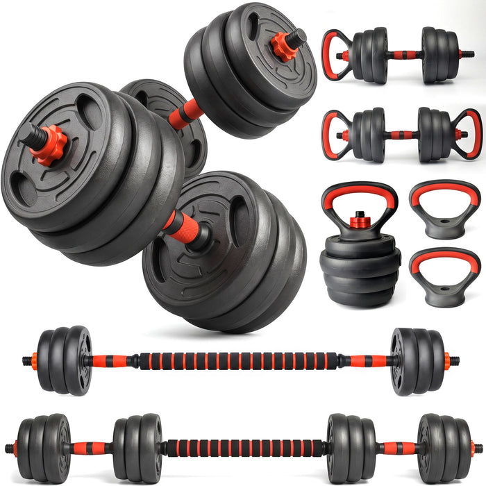Adjustable Dumbbell Set, 4 In 1 Convertible Weights