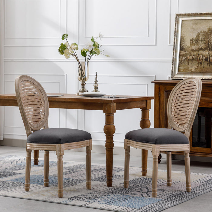 French Country Dining Chairs & Round Back (Set of 2)