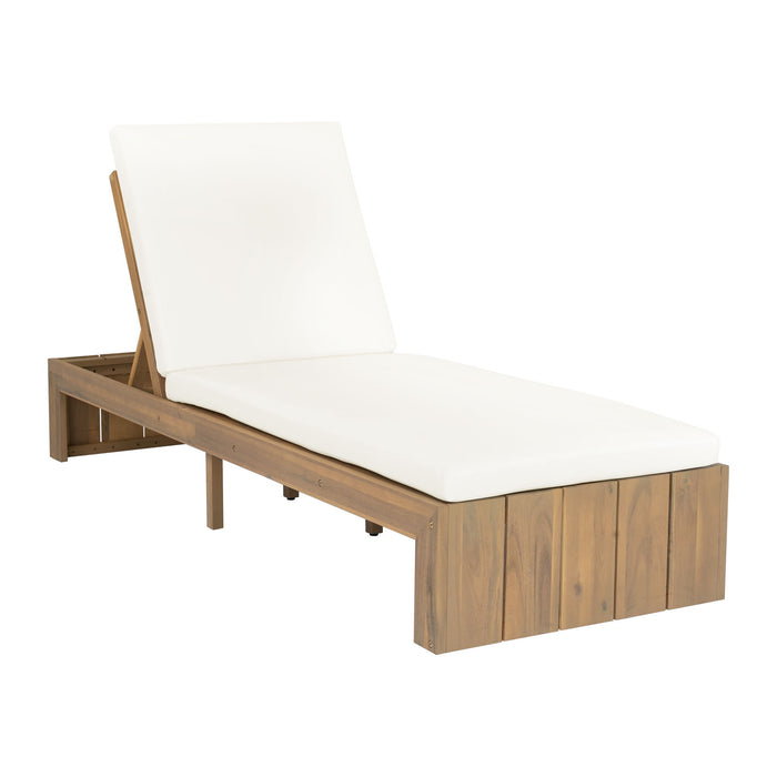 Adjustable Outdoor Chaise Lounge Patio Recliner With Removable Cushion