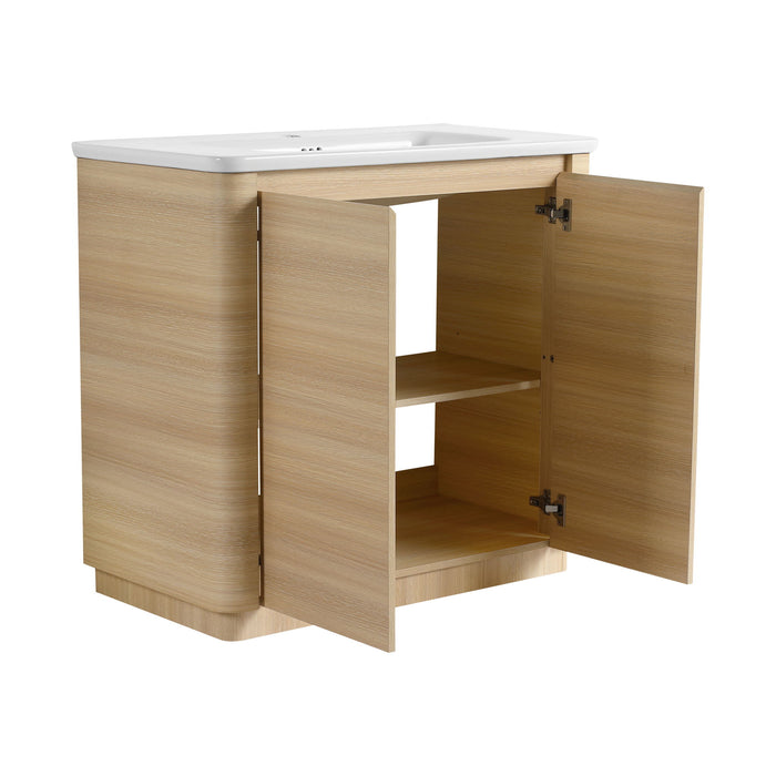 Freestanding Bathroom Vanity With Sink & 2 Soft Close Doors