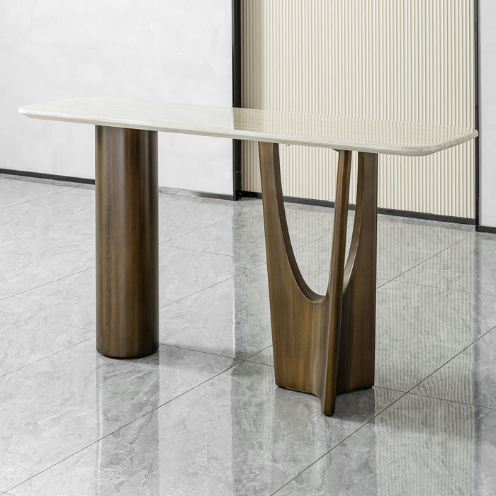 Console Table - Antique Bronze / Beige