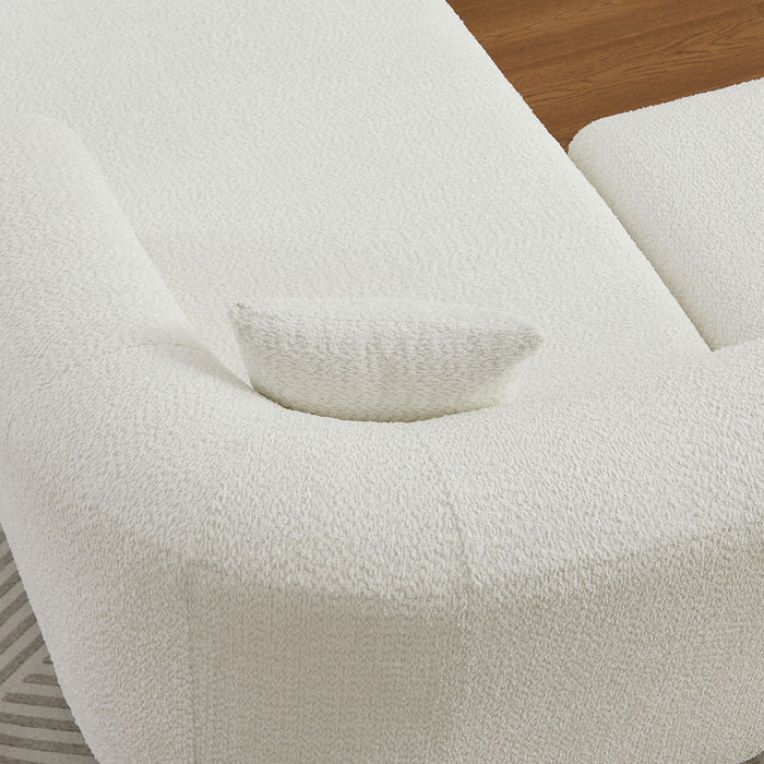 L - Shape Boneless Cloud Couch With 2 Throw Pillows For Living Room