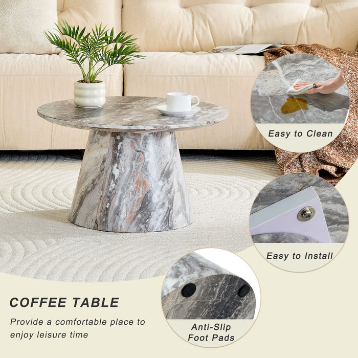 Circular Coffee Table With Adjustable Feet