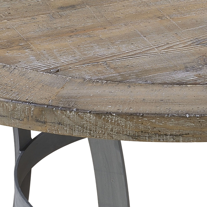 Interlude - 54" Round Dining Table With Metal Base - Sandstone
