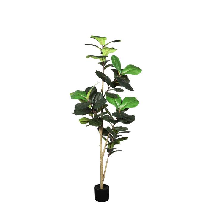 6Ft Real Touch Fake Fiddle Leaf Fig Tree In Pot, Indoor Decor For Home - Green Leaves