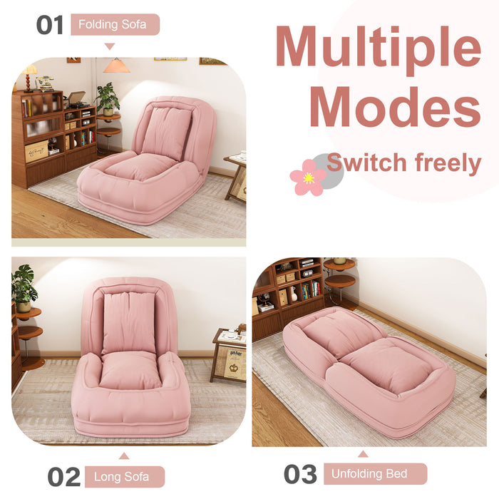 Upholstered Foldable Lazy Sofa Bed For Adults And Pets