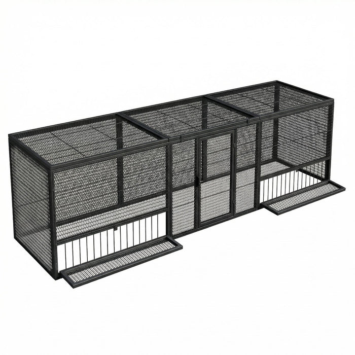 Thickened Chicken Coop For Outdoor - Black / Silver