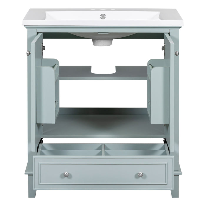 Modern Bathroom Vanity With Sink Combo, Multi Functional Cabinet With Doors And Drawer