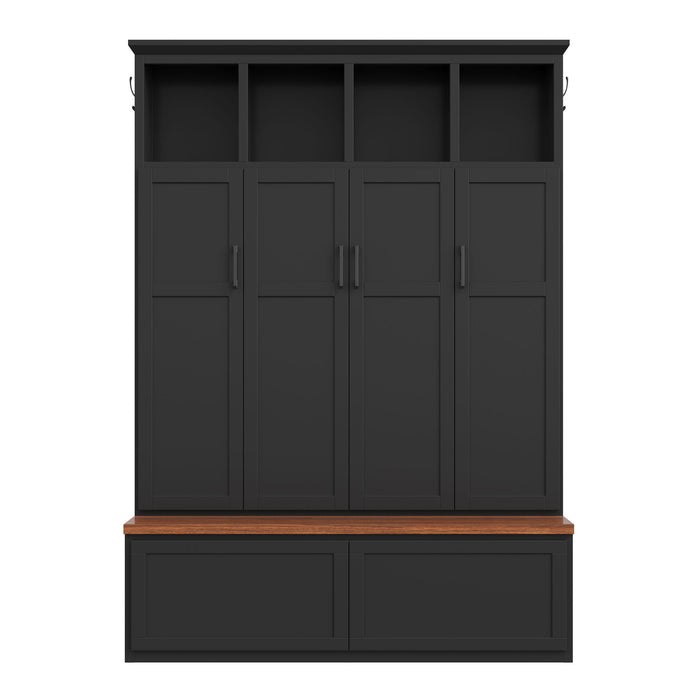 Hall Tree With 4 Hidden Cabinets