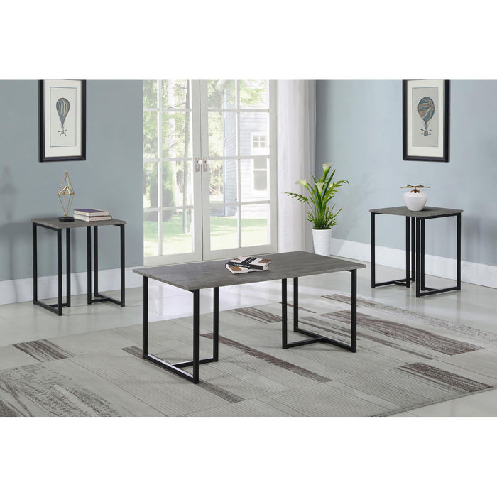 3 Piece Occasional Set With Smooth Top - Gray