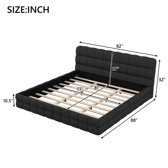 Upholstered Platform Bed With Headboard