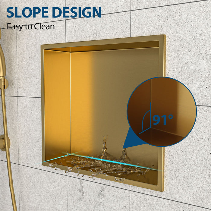 Stainless Steel Shower Niche With Seamless Design For Bathroom Storage