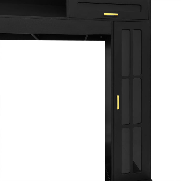 Wall Unit Entertainment Center With Bookshelves For TVs Up To 80"