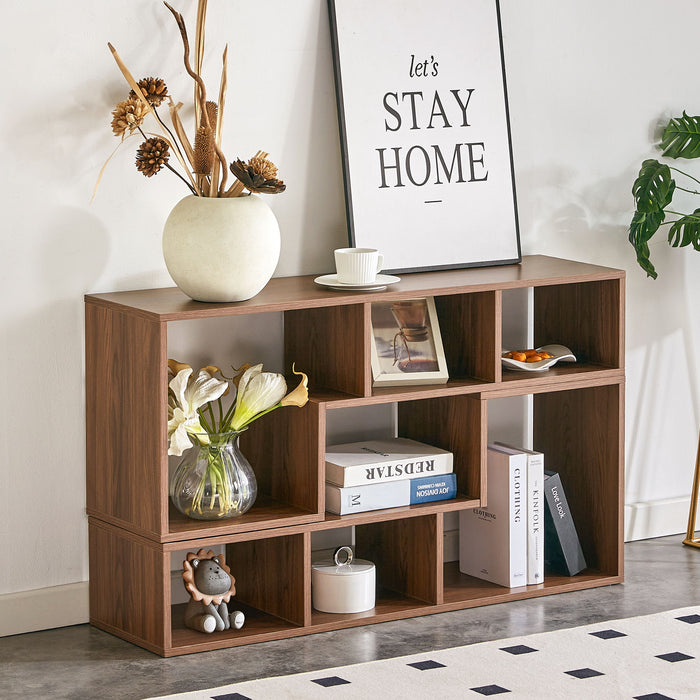 Minimalist Cube TV Stand With Adjustable Open Storage Shelves