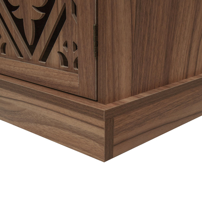 4 Door Cabinet With 1 Drawer, With 4 Adjustable Inner Shelves, Storage Cabinet