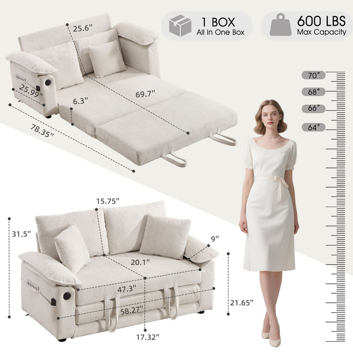 Upholstered Futon Convertible Floor Sofa Bed