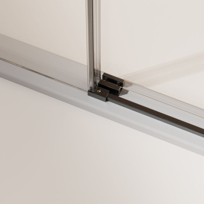 Frameless Single Sliding Shower Doors With Towel Rail & Handle