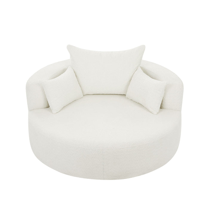360° Swivel Chair Accent Barrel Chair With Removable Pillows