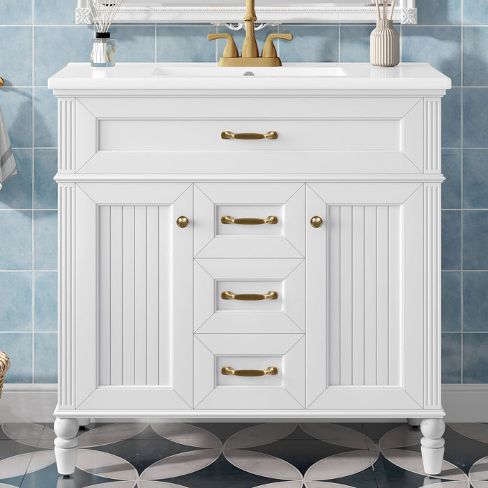 Modern Freestanding Bathroom Vanity With Sink, Cabinet, Soft-Close Drawers, Tip-Out Tray