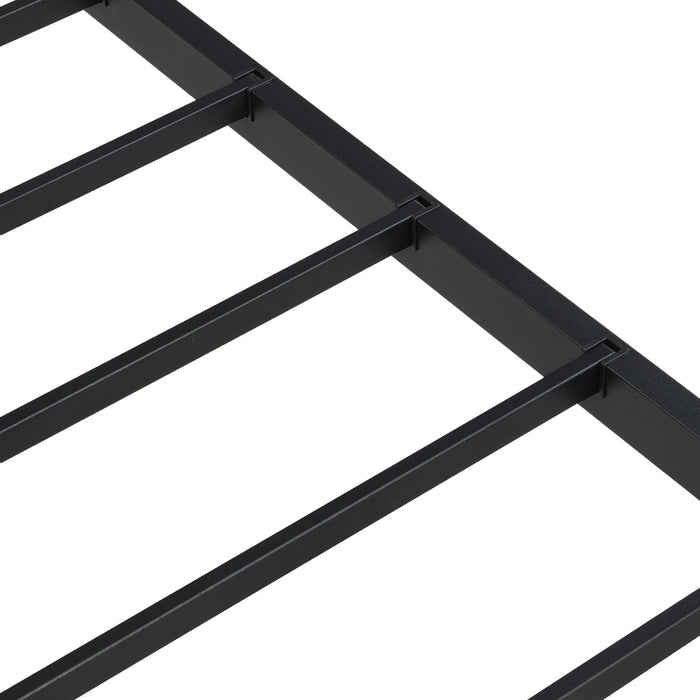 Heavy Duty Queen Size Bed Frame With Quiet Support - Black