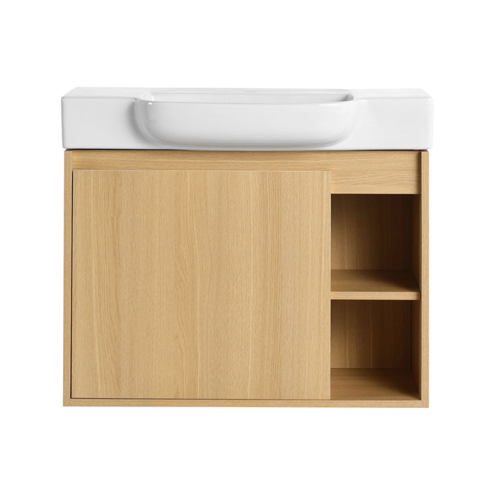 Wall Mounted Bathroom Vanity With Sink & Soft Close Door