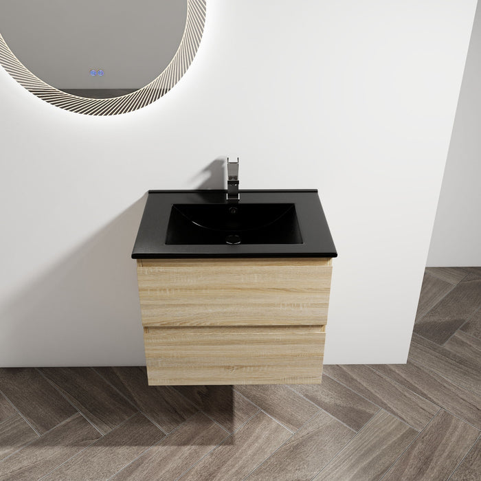 Wall Mounted Bathroom Vanity With Sink, 2 Soft Close Drawers