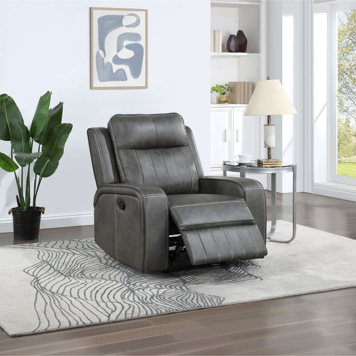 Forrest - Recliner Chair With Tufted Upholstery - Gray