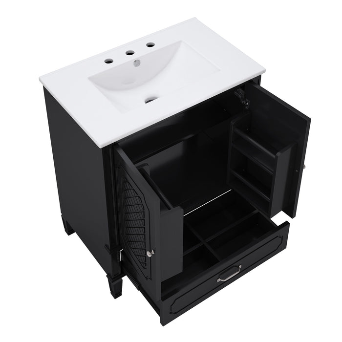Bathroom Vanity With Sink, Soft Closing Door, Multi Functional Storage