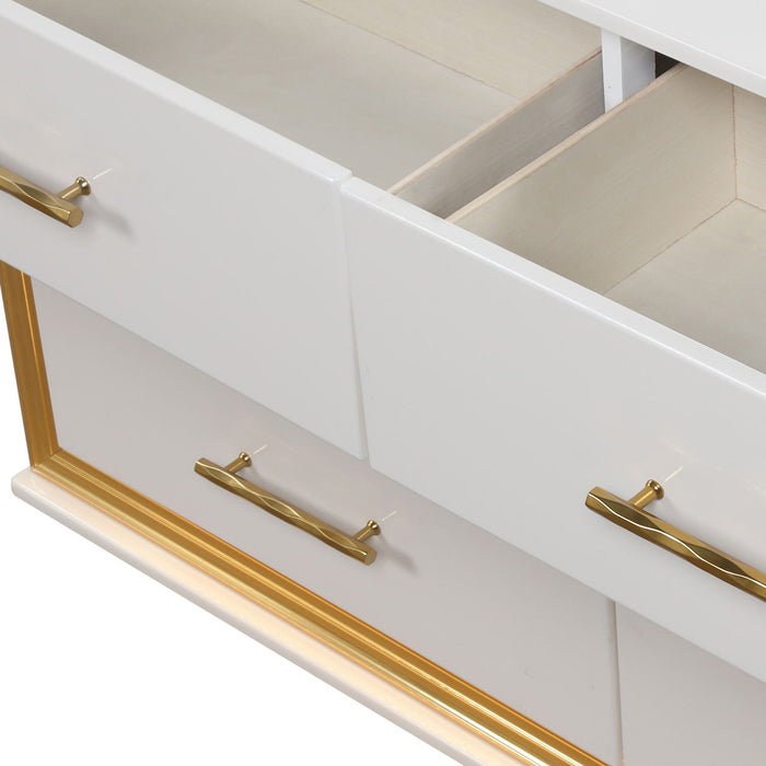 Obsession - 6 Drawer LED Dresser - White
