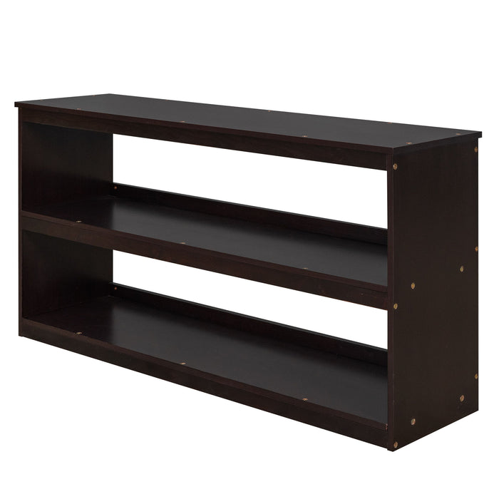 Loft Low Study Bed With Cabinet, Shelves And Rolling Portable Desk, Multiple Functions