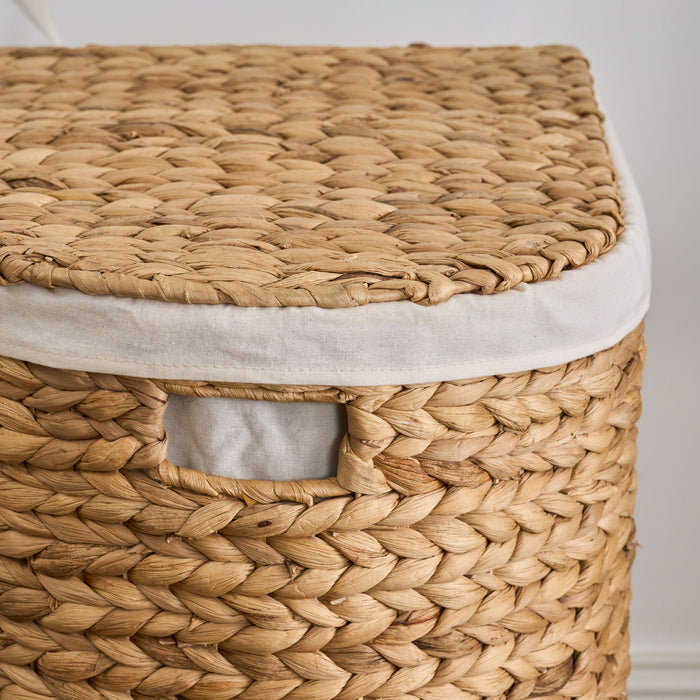 Half Oval Laundry Hamper With Lid - Light Brown