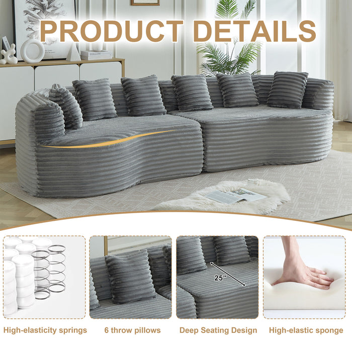 Sectional Sofa, Oversized 4 Seater With Deep Seat Design