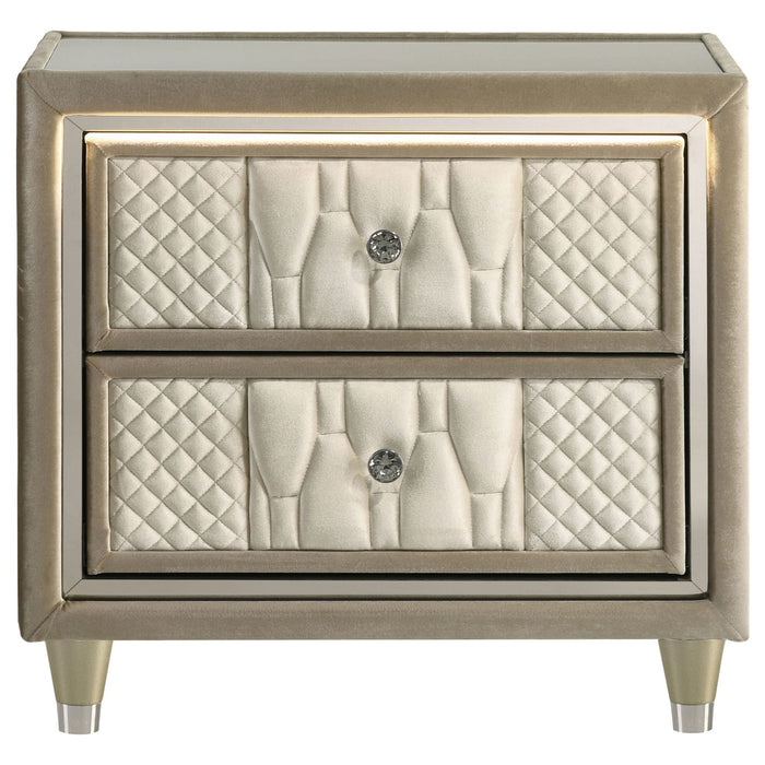 Mika - 2 Drawer LED Nightstand With USB