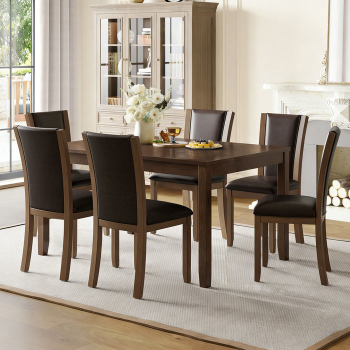 Dining Table Set With Upholstered Chairs, Rectangular Dining Table Set