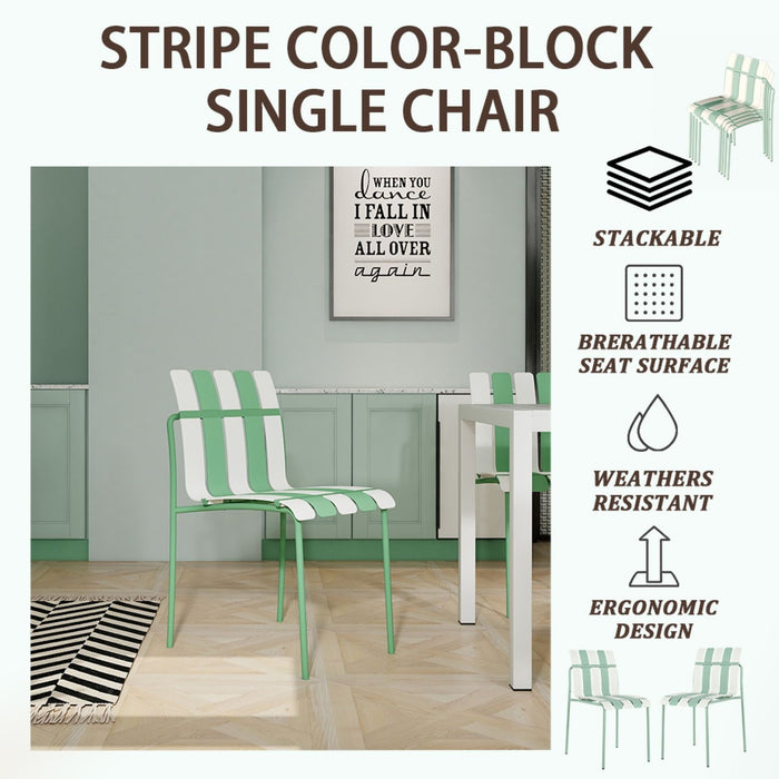 4 Piece Set Of Modern Color Block Designed Single Chairs