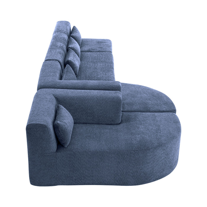 Upholstered Sofa Free Combined Sofa Couch With 2 Chaise Lounge And Five Back Pillows For Living Room