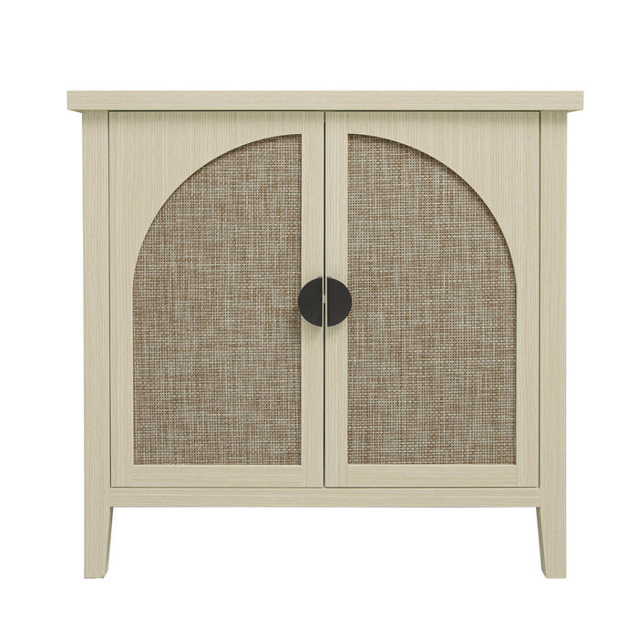 Rattan 2 Door Cabinet, Suitable For Bedroom - Natural