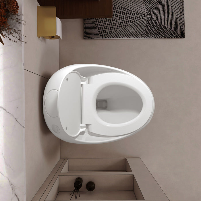 Modern Egg Shape Toilet 1.28 Gpf Single Flush Ceramic