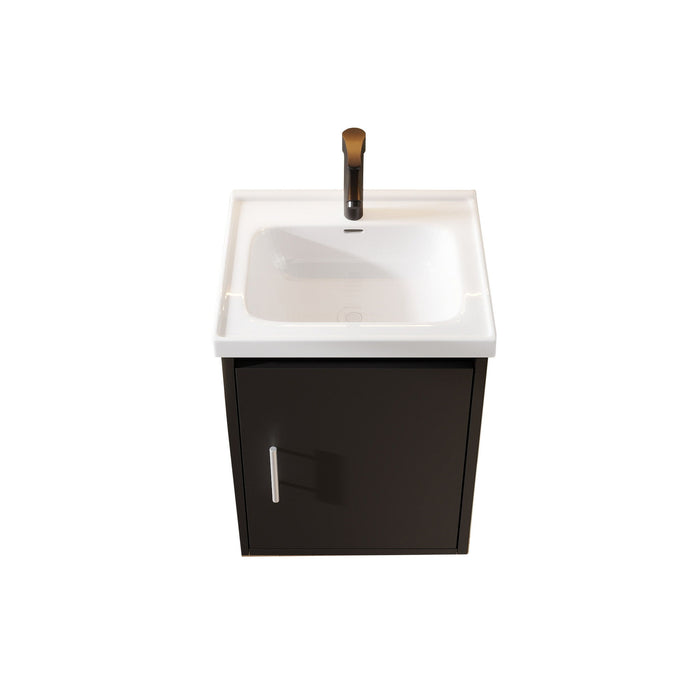 Floating Bathroom Vanity Combo, Wall Mounted Cabinet With Sink & Soft Close Doors For Small Bathrooms